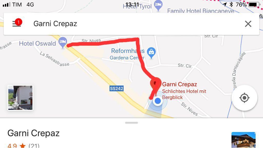 Bed and Breakfast Garni Crepaz Сельва-ди-Валь-Гардена Экстерьер фото